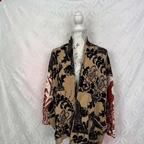 Anthropologie Lola Cocoon Cardigan Contrast Floral Sweater Size XS/S - Picture 13 of 13